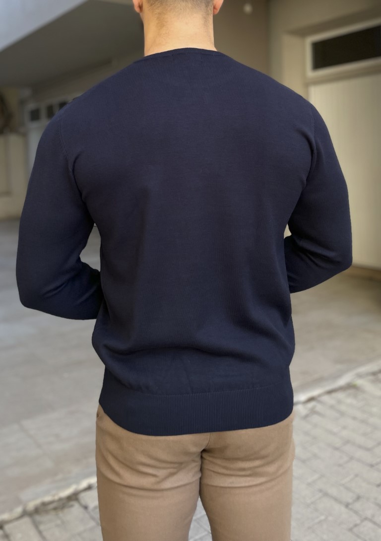 Us Grand Polo ανδρική μπλε πλεκτή μπλούζα USTR200B φωτογραφία